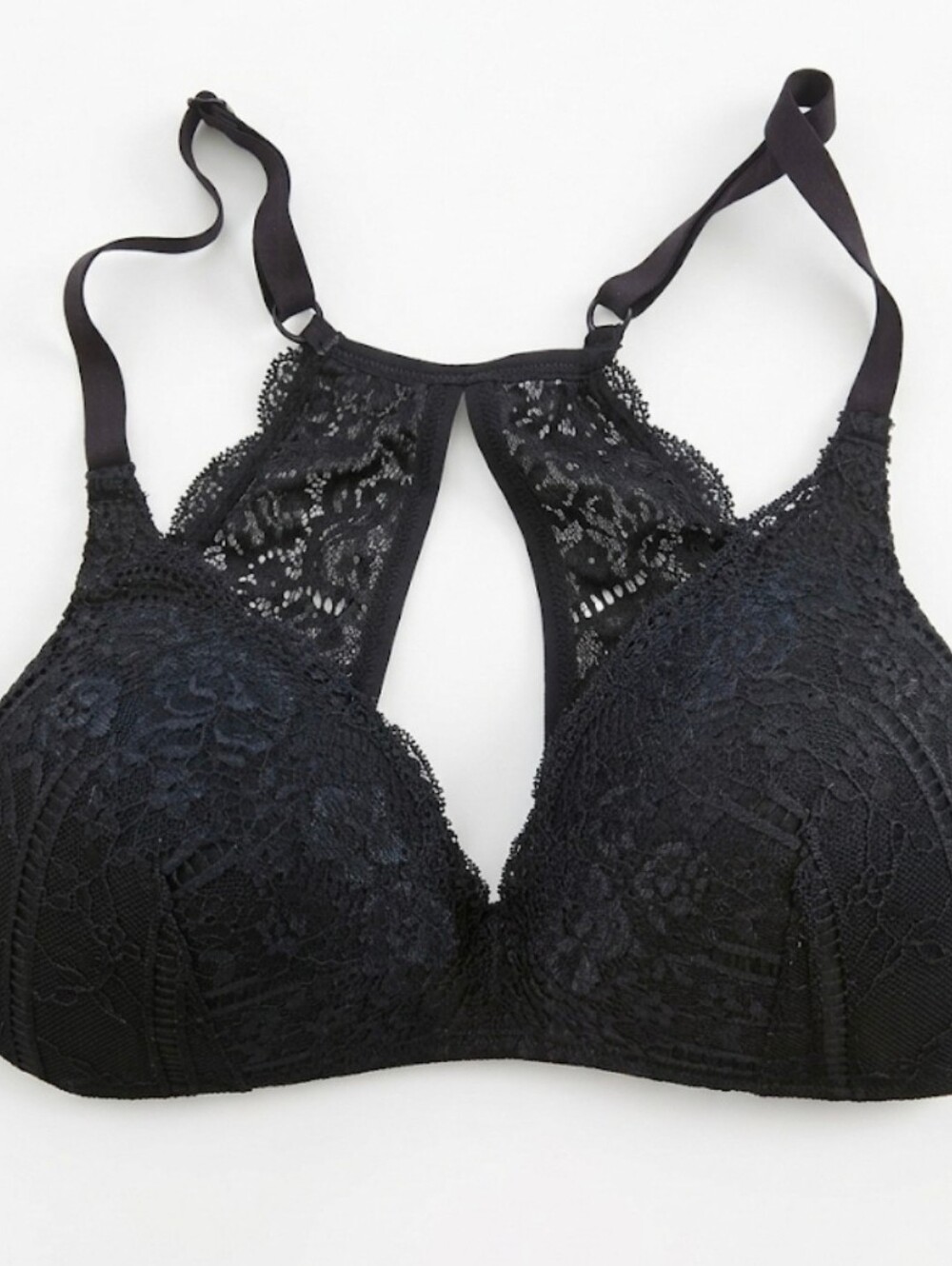 Lace High-Neck Bralette - Black